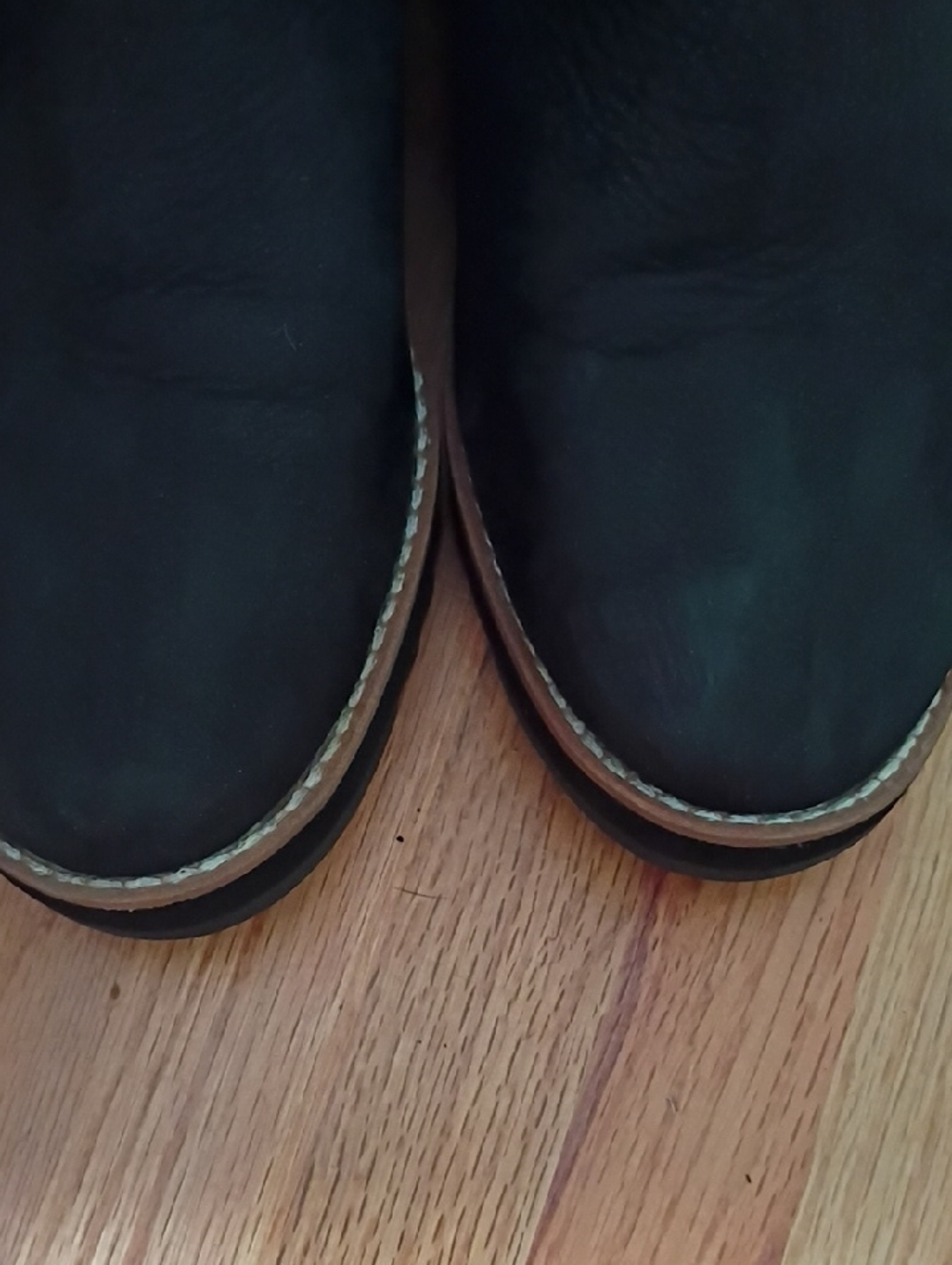 Eileen Fisher Black Leather Sude Wedge Booties Size 9 - Picture 6 of 9